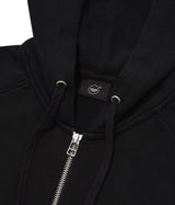 Women’s Oversized Clover Heart Raglan Hooded Zip-Up Black