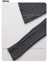 wool button twist embroidered long-sleeved knitwear