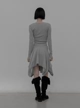 Bodysuit Square Neck Long Sleeve T-Shirt