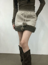 Soft Fur Brown Sweat Skirt