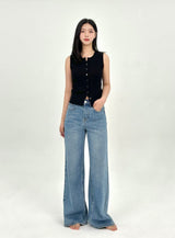 WIDE REGULAR DENIM PANTS code 25002
