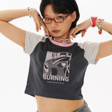 GIRL Raglan Crop T-shirt [2Color]