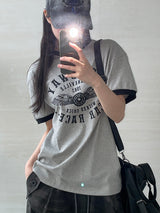 (UNISEX) スピードウェイリンガー半袖Tシャツ
