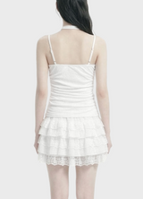 Lynn Choker Frill Shirring Slim Top