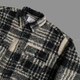 CR レオン ウール タータンチェック クロップド シャツ ジャケット (2 色)