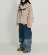 Rachel Two-Belt Detail Short Length Fur Jacket (Lining Quilted)