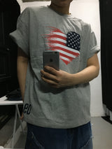 09 フラッグ セミクロップド ショートスリーブ Tシャツ(4c)
