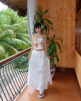 Flower Cropped Printed Tube Top