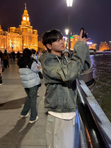  Nanjing vintage denim hooded jacket 
