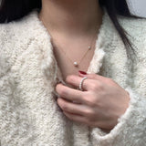 (silver925) Pearl cubic necklace *silver