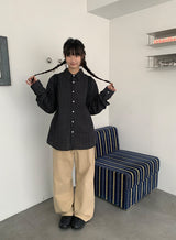 [unisex] ミルパブチェックオーバーシャツ