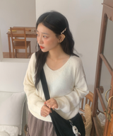 ソフトアンゴラVネックニット