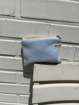 Terry flat pouch - sky blue , S size