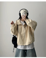 ラチェットインシシャンラージボクシーハイネックフードジップアップ ジャンパー