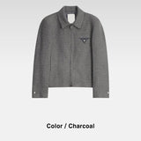 ASCLO Wool Tweed Zip Up Blouson (2color)