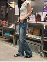ブルーウォッシングブーツカットパンツ