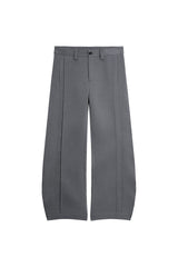 Quilted Pleated Wide Leg Trousers
