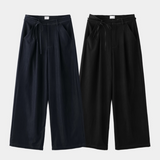 belted denim wide slacks