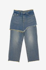 Klint rough crop skirt denim