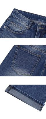 Basic washing denim pants (blue)