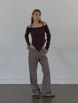 LINE BOOTCUT PANTS / MOCHA