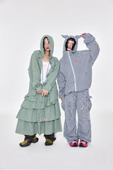 Check Hoodie Shirt Green