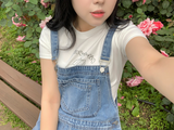 Opening Half Overalls Denim Overalls