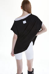UNBALANCED LAYERED SLEEVELESS (BLACK)
