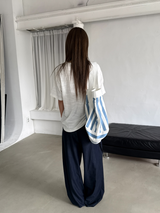 belted denim wide slacks