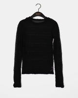 Dotten Pleats Shirring Sheer T-Shirt