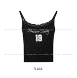 Forever numbering lace crop sleeveless