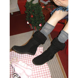 Toggle 0015. Duffle Shearling Boots - 3colors