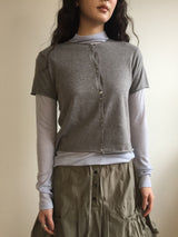 Le Sheer Mock Neck T-shirt (4color)