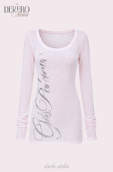 Trend lettering long-sleeve tee