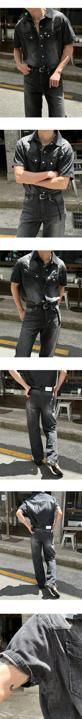 [S/S] Cool ever semi wide denim pants (3color)