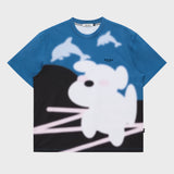 Puppydolphin illustration half sleeve T-shirt
