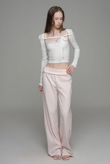 Morning mist ribbon bolero, White