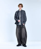 87-STAN092 Vintage Forest OverFit Long-Sleeved Tartan Check Shirt