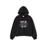 25FW WOMAN ハンドスケッチクロップフーディー ダークブラウン