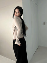 Slim fit low semi-boot pants