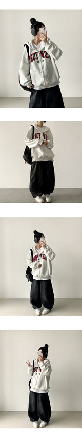 Pintz waist banding denim wide balloon pants