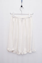 Satin Frill Midi Skirt (Ivory)