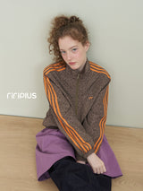 Riverstone plus Women Leopard Print Stand‑Collar Jacket, Casual 2026 Fall New Arrival Sports Striped Sleeve Outerwear