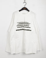 キレイレタリングオーバーフィットショートスリーブレイヤードロングスリーブTシャツ