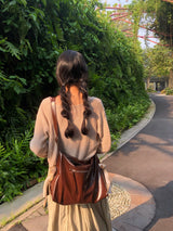 ピローリボンバッグ_chocolate brown