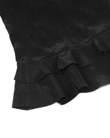 グロッシーフリルトップス _ BLACK