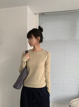 26SS★ [BAONHAUS] Benir Round Ribbed Long Sleeve Tee