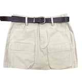  Field Cargo Pocket Mini Skirt & Belt SET (4 colors)