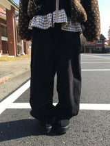 Down Lining Corduroy Wide Pants