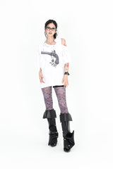 RIBBON ROSE PISTOL TEE #WHITE